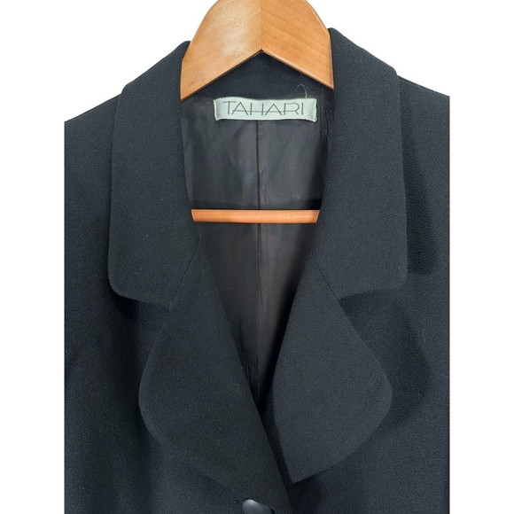 Vintage Tahari Wool Blend Notch Collar Trench Coat Women's 8 - Picture 12 of 16